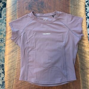 YoungLA Compression Cap Sleeve Tee Eggplant